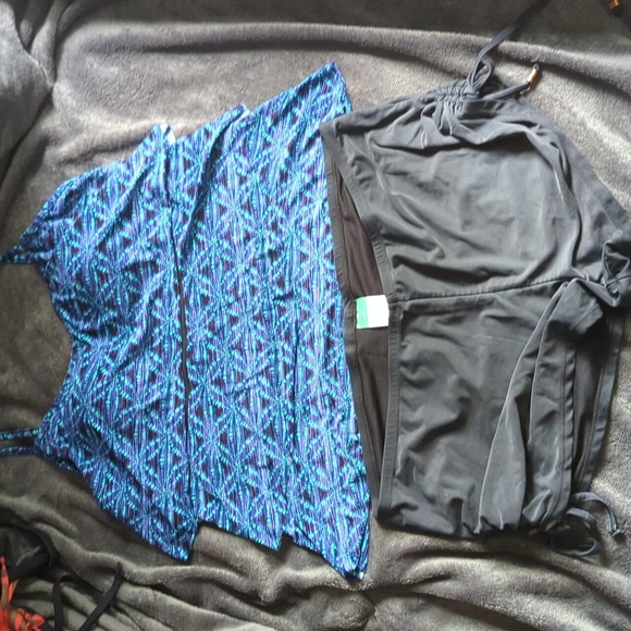 Caribbean Joe Collections by Catalina tankini 1X 14 Bathing Suit Swim - Picture 1 of 5